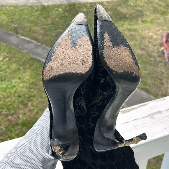 GUCCI Tom Ford- Velvet Over the Knee Boots - Picture 6 of 11